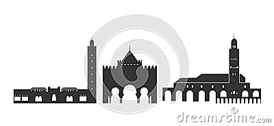 Morocco logo. Isolated Moroccan architecture on white background Vector Illustration